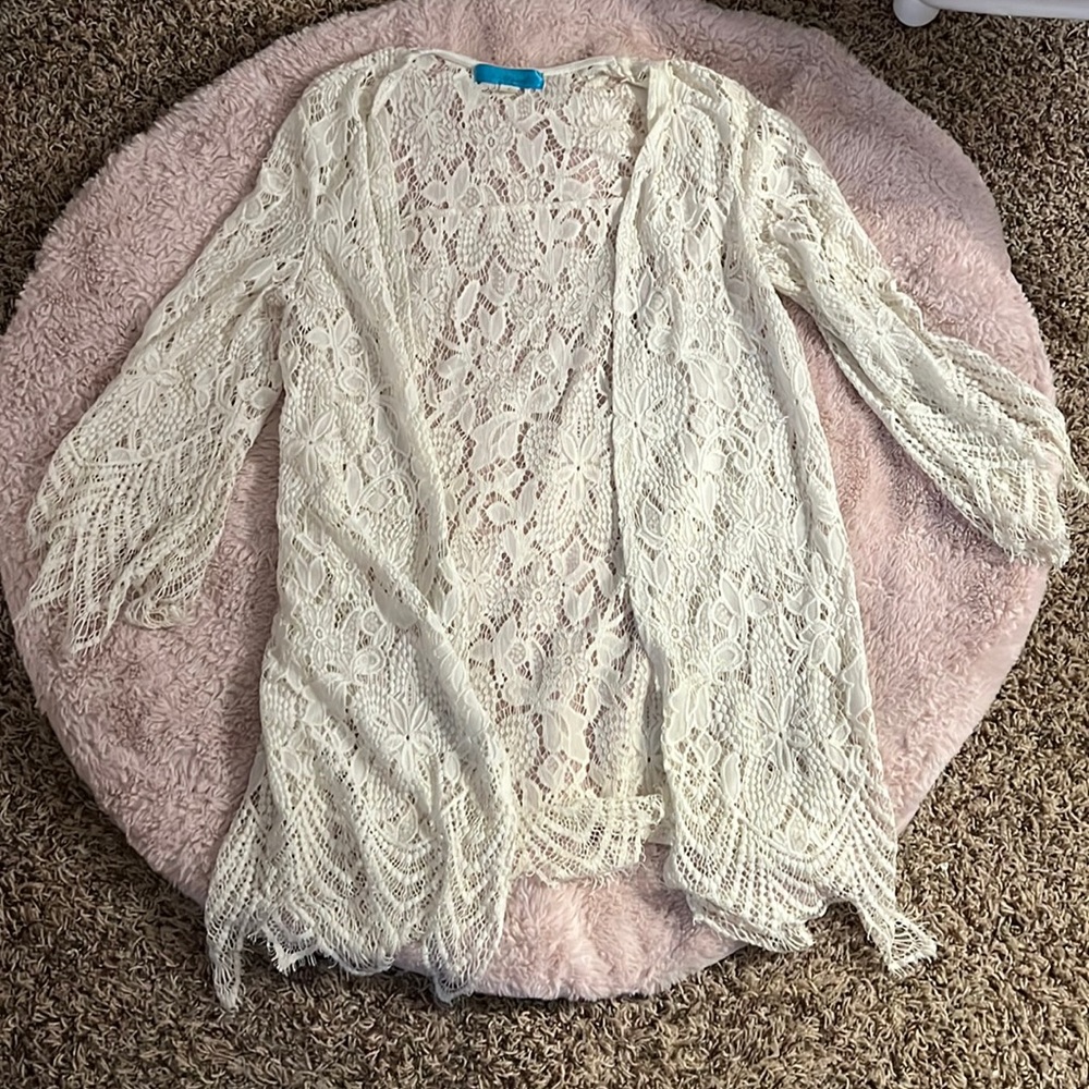 Off white lace kimono
